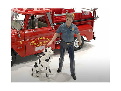 "Firefighters" Fire Dog Training Figures (Trainer and Dog) for 1/24 Scale Models by American Diorama by American Diorama