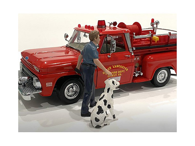 "Firefighters" Fire Dog Training Figures (Trainer and Dog) for 1/24 Scale Models by American Diorama by American Diorama