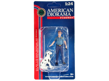 "Firefighters" Fire Dog Training Figures (Trainer and Dog) for 1/24 Scale Models by American Diorama by American Diorama