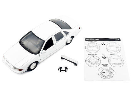 1993 Chevrolet Caprice Police Car Unmarked White "Custom Builder's Kit" Series 1/24 Diecast Model Car by Motormax by Motormax