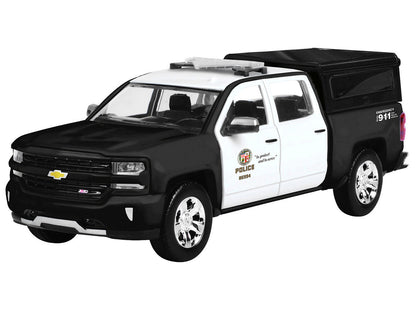 2017 Chevrolet Silverado 1500 LT Z71 Crew Cab Pickup Truck "Los Angeles Police Department" Black and White "Law Enforcement and Public Service" Series 1/24-1/27 Diecast Model Car by Motormax by Motormax