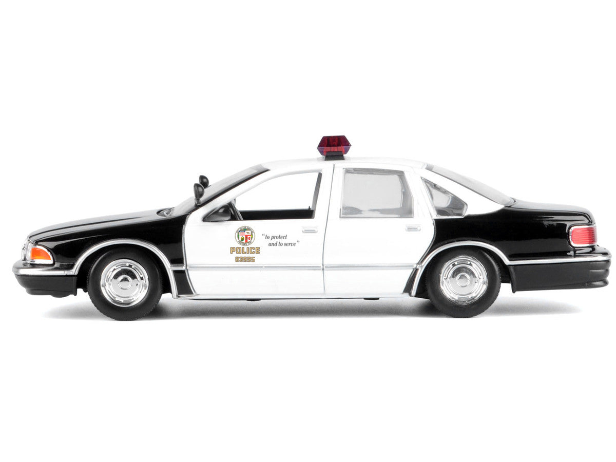 1993 Chevrolet Caprice Police Car "LAPD (Los Angeles Police Department)" Black and White "Law Enforcement and Public Service" Series 1/24 Diecast Model Car by Motormax by Motormax