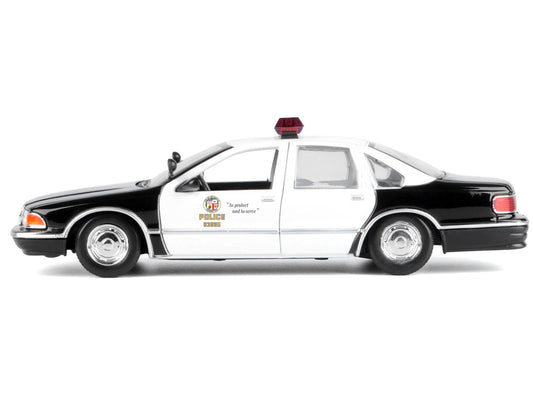 1993 Chevrolet Caprice Police Car "LAPD (Los Angeles Police Department)" Black and White "Law Enforcement and Public Service" Series 1/24 Diecast Model Car by Motormax by Motormax