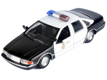 1993 Chevrolet Caprice Police Car "LAPD (Los Angeles Police Department)" Black and White "Law Enforcement and Public Service" Series 1/24 Diecast Model Car by Motormax by Motormax