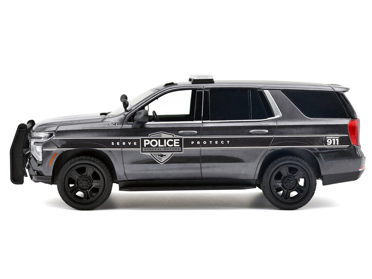 2025 Chevrolet Tahoe PPV "General Motors Police" Gray Metallic "Custom Builder's Kit - Law Enforcement and Public Service" Series 1/24 Diecast Model Car by Motormax by Motormax