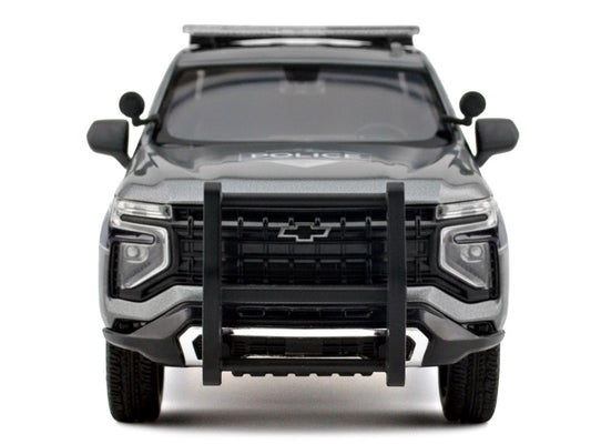2025 Chevrolet Tahoe PPV "General Motors Police" Gray Metallic "Custom Builder's Kit - Law Enforcement and Public Service" Series 1/24 Diecast Model Car by Motormax by Motormax