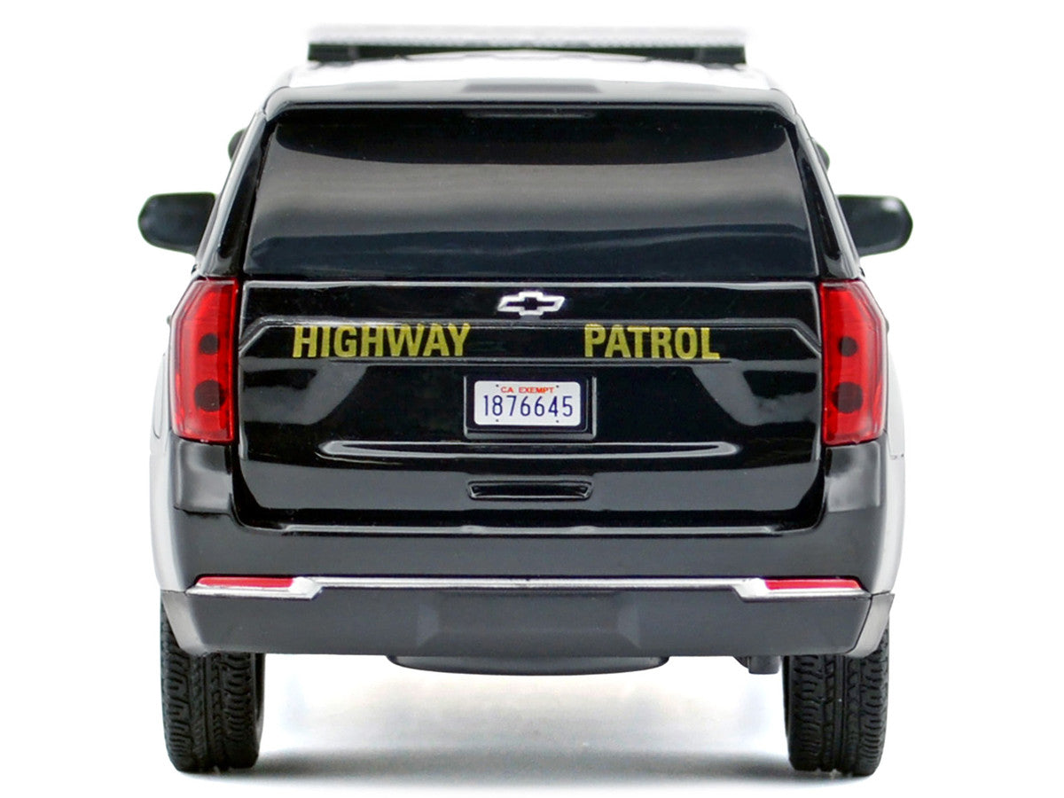 2025 Chevrolet Tahoe Police Pursuit Vehicle "California Highway Patrol" Black and White "Law Enforcement and Public Service" Series 1/24 Diecast Model Car by Motormax by Motormax