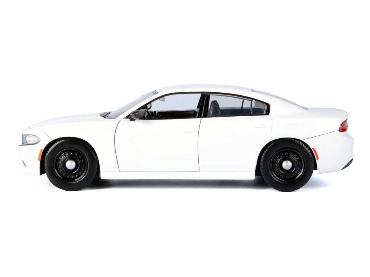 2023 Dodge Charger Pursuit Police Car White "Custom Builder's Kit - Law Enforcement and Public Service" Series 1/24 Diecast Model Car by Motormax by Motormax