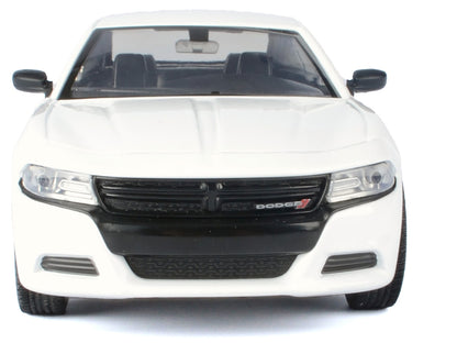 2023 Dodge Charger Pursuit Police Car White "Custom Builder's Kit - Law Enforcement and Public Service" Series 1/24 Diecast Model Car by Motormax by Motormax