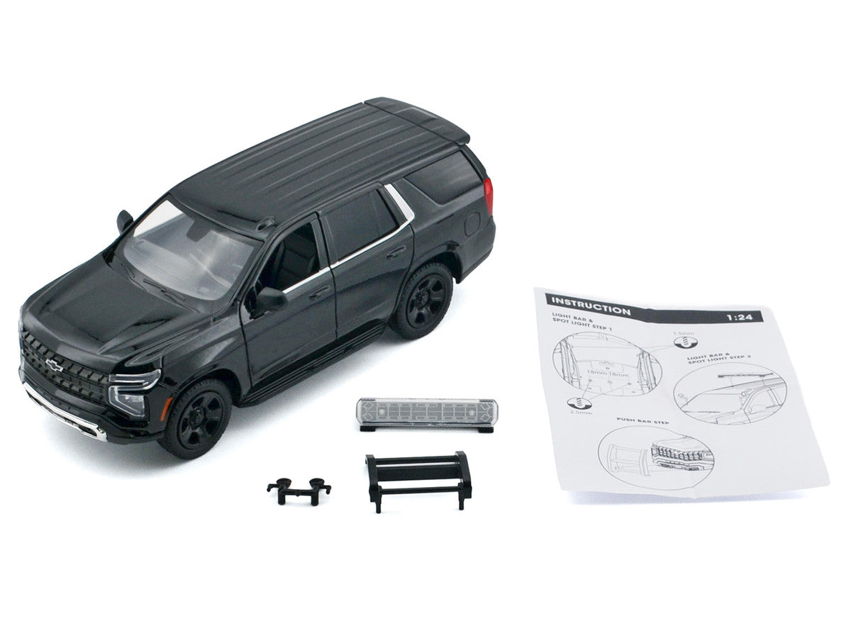 2025 Chevrolet Tahoe PPV Black "Custom Builder's Kit - Law Enforcement and Public Service" Series 1/24 Diecast Model Car by Motormax by Motormax