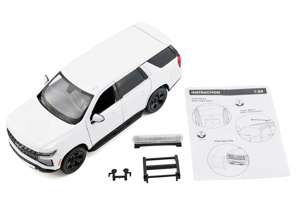 2025 Chevrolet Tahoe PPV White "Custom Builder's Kit - Law Enforcement and Public Service" Series 1/24 Diecast Model Car by Motormax by Motormax