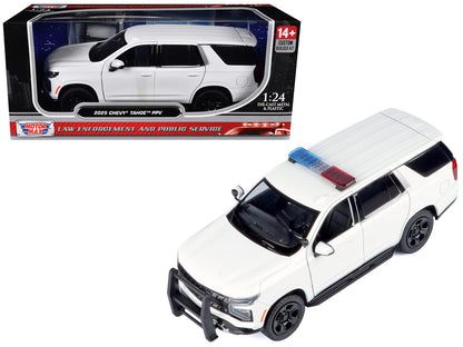 2025 Chevrolet Tahoe PPV White "Custom Builder's Kit - Law Enforcement and Public Service" Series 1/24 Diecast Model Car by Motormax by Motormax