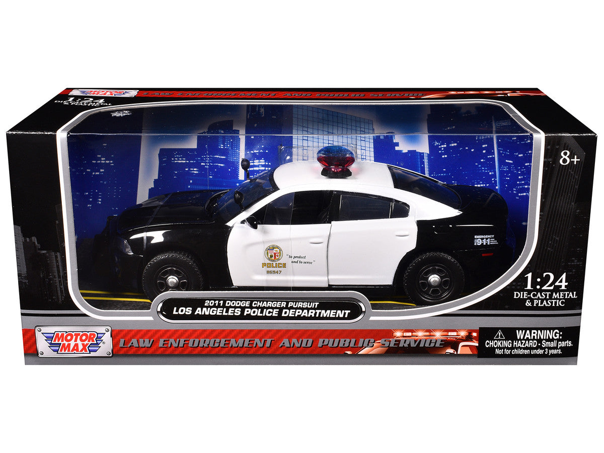 2011 Dodge Charger Pursuit LAPD Los Angeles Police Department Car 1/24 Diecast Car Model by Motormax by Motormax