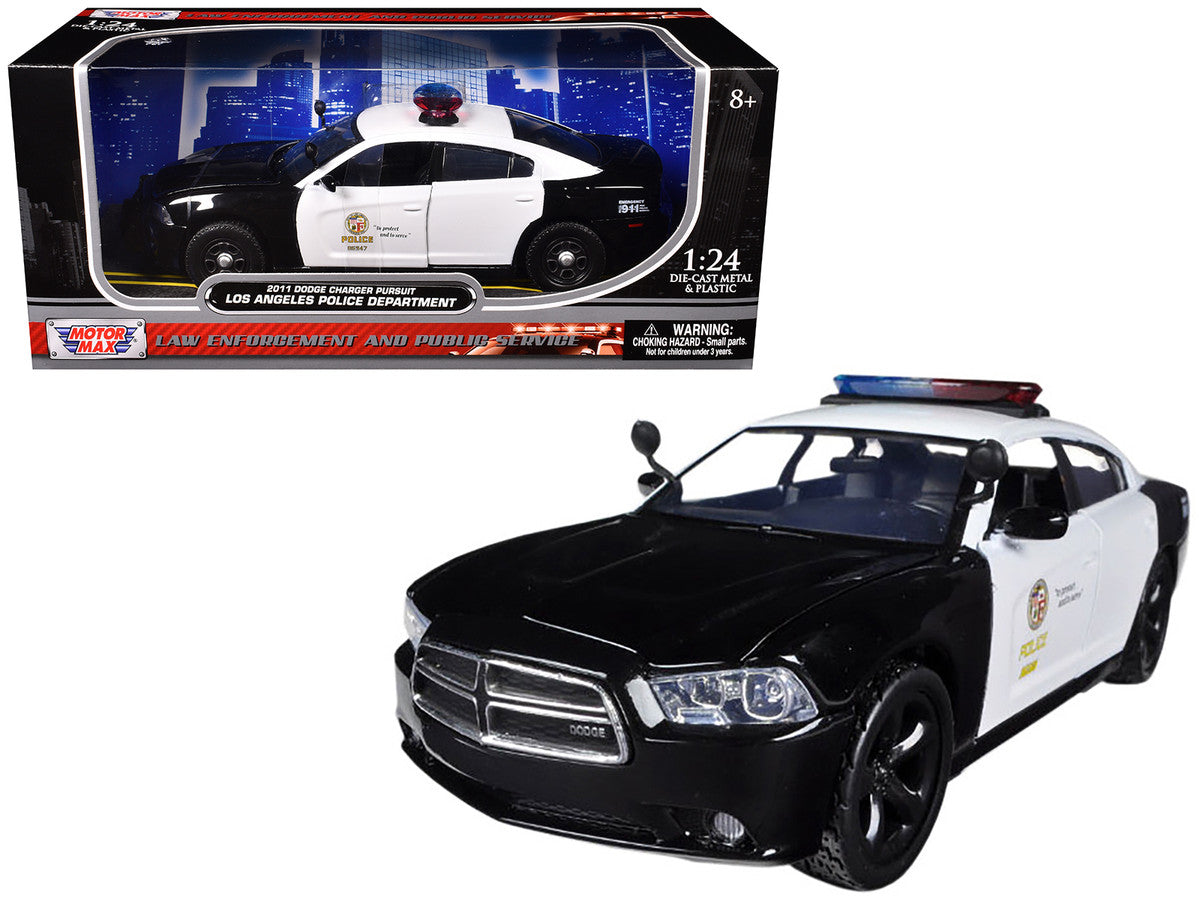 2011 Dodge Charger Pursuit LAPD Los Angeles Police Department Car 1/24 Diecast Car Model by Motormax by Motormax