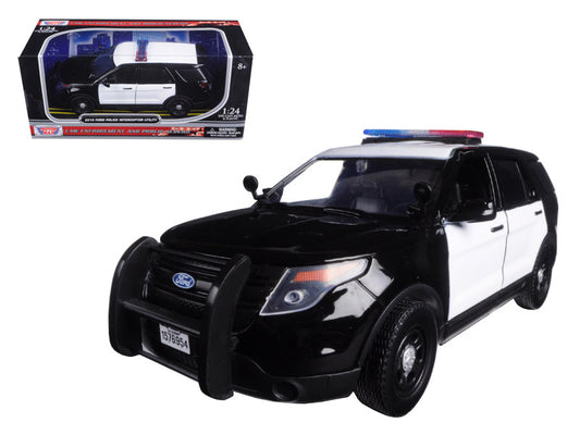 2015 Ford Police Interceptor Utility Unmarked Black and White 1/24 Diecast Model Car by Motormax by Motormax