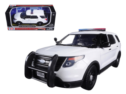 2015 Ford Police Interceptor Utility Unmarked White 1/24 Diecast Model Car by Motormax by Motormax