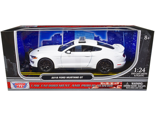 2018 Ford Mustang GT Police Car Unmarked Plain White "Law Enforcement and Public Service" Series 1/24 Diecast Model Car by Motormax by Motormax