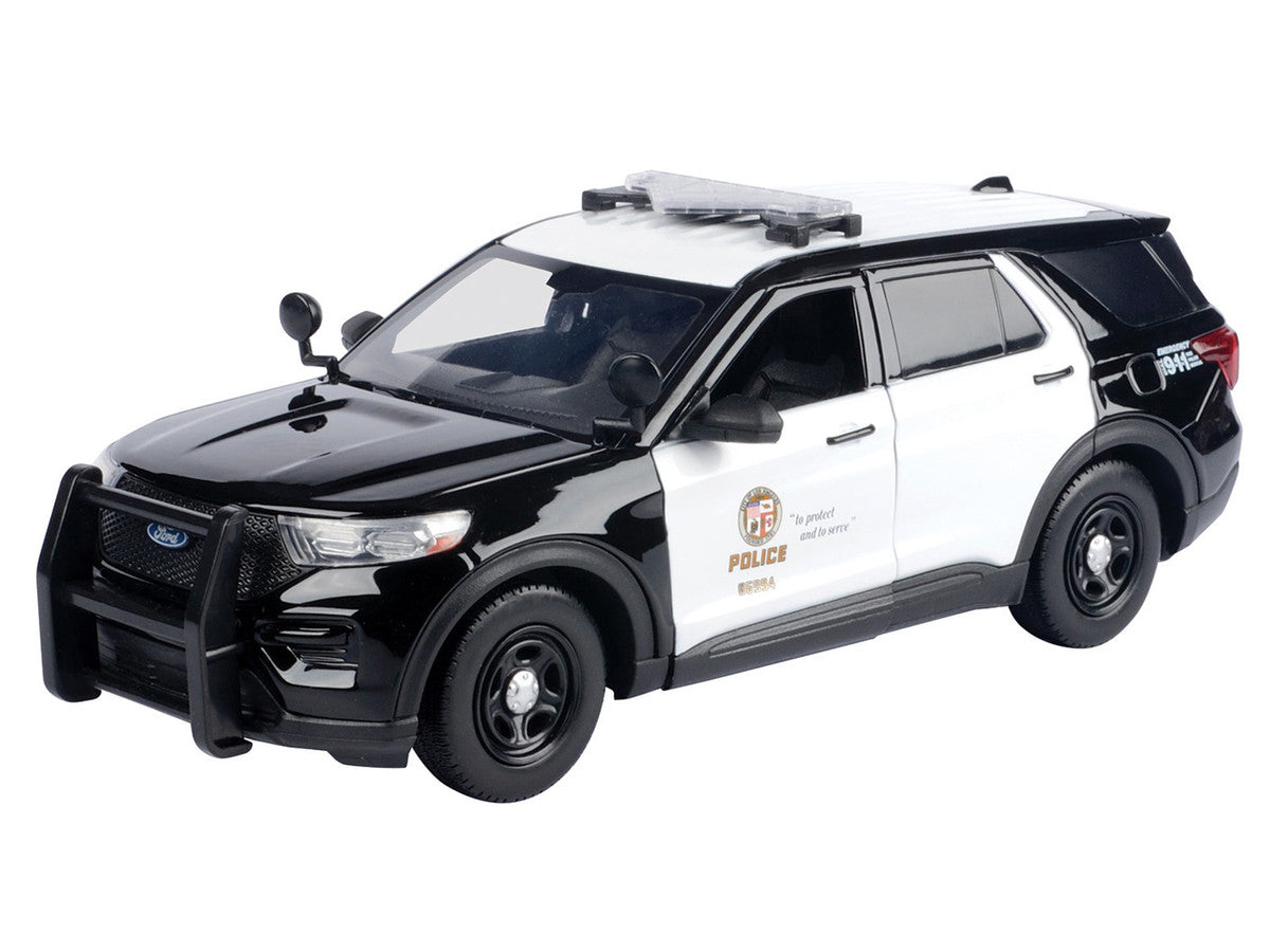 2022 Ford Police Interceptor Utility "Los Angeles Police Department" Black and White "Law Enforcement and Public Service" Series 1/24 Diecast Model Car by Motormax by Motormax