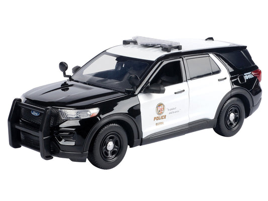 2022 Ford Police Interceptor Utility "Los Angeles Police Department" Black and White "Law Enforcement and Public Service" Series 1/24 Diecast Model Car by Motormax by Motormax