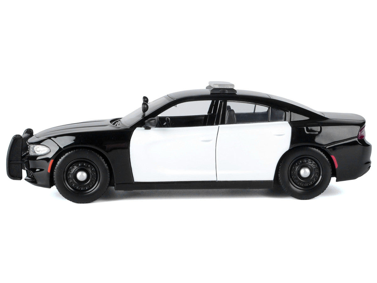 2023 Dodge Charger Pursuit Police Car Black and White "Law Enforcement and Public Service" Series 1/24 Diecast Model Car by Motormax by Motormax