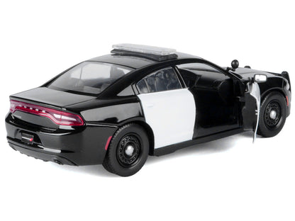 2023 Dodge Charger Pursuit Police Car Black and White "Law Enforcement and Public Service" Series 1/24 Diecast Model Car by Motormax by Motormax