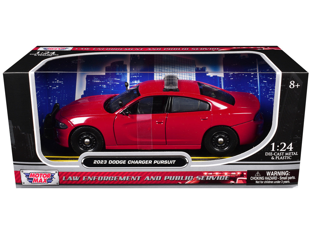 2023 Dodge Charger Pursuit Police Car Red "Law Enforcement and Public Service" Series 1/24 Diecast Model Car by Motormax by Motormax