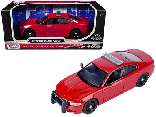 2023 Dodge Charger Pursuit Police Car Red "Law Enforcement and Public Service" Series 1/24 Diecast Model Car by Motormax by Motormax