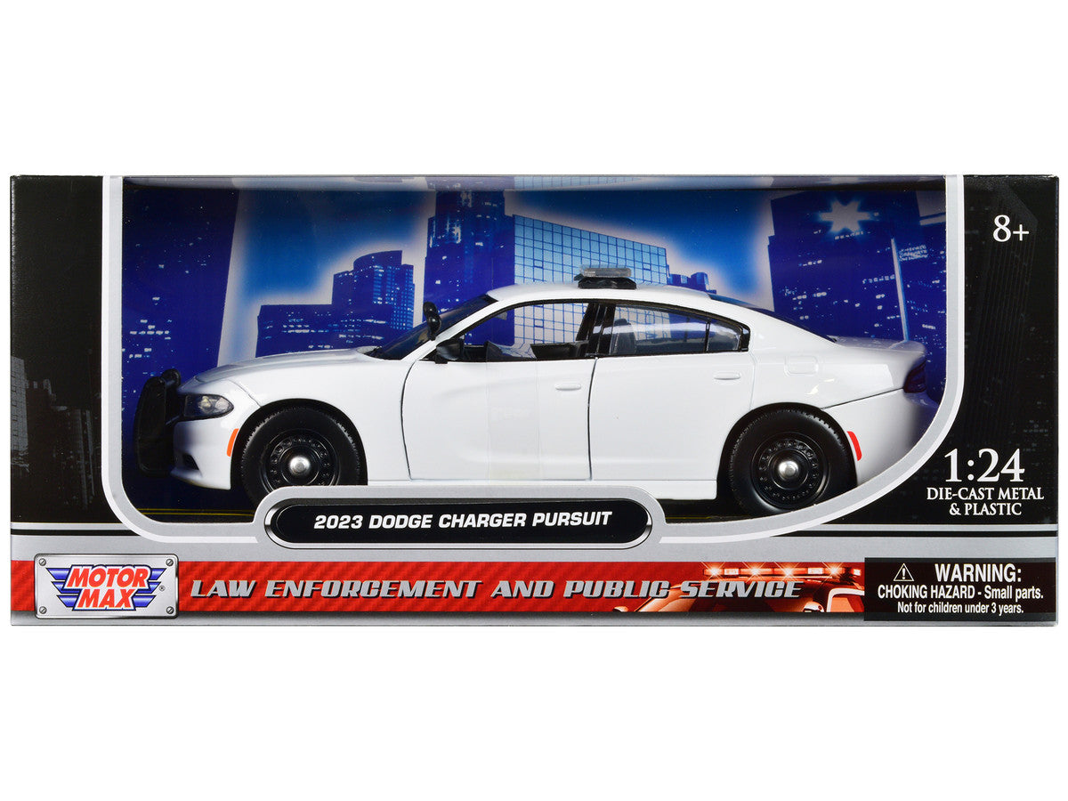 2023 Dodge Charger Pursuit Police Car Plain White "Law Enforcement and Public Service" Series 1/24 Diecast Model Car by Motormax by Motormax