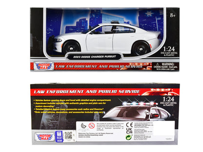 2023 Dodge Charger Pursuit Police Car Plain White "Law Enforcement and Public Service" Series 1/24 Diecast Model Car by Motormax by Motormax