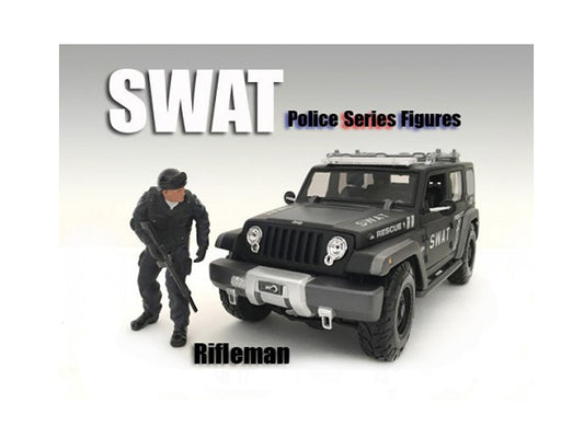 SWAT Team Rifleman Figure For 1:18 Scale Models by American Diorama by American Diorama