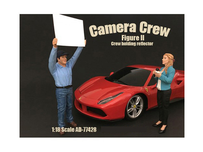 Camera Crew Figure II "Crew Holding Reflector" For 1:18 Scale Models by American Diorama by American Diorama