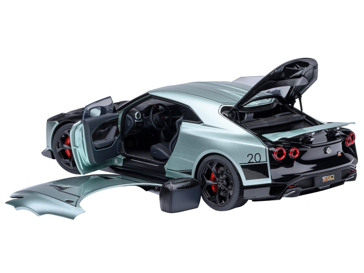 Nissan GT-R50 By ItalDesign Green Metallic and Black 1/18 Model Car by Autoart by Autoart