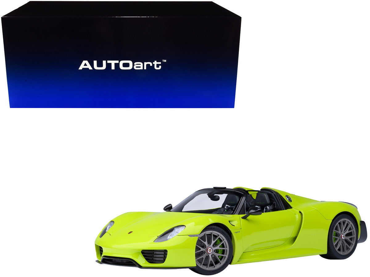 Porsche 918 Spyder "Weissach Package" Acid Green 1/18 Model Car by Autoart by Autoart