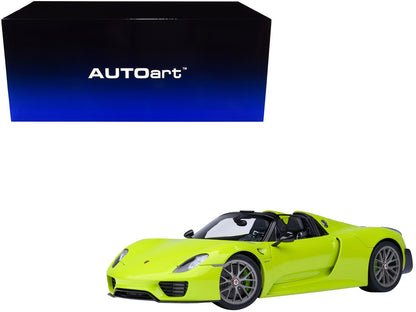 Porsche 918 Spyder "Weissach Package" Acid Green 1/18 Model Car by Autoart by Autoart