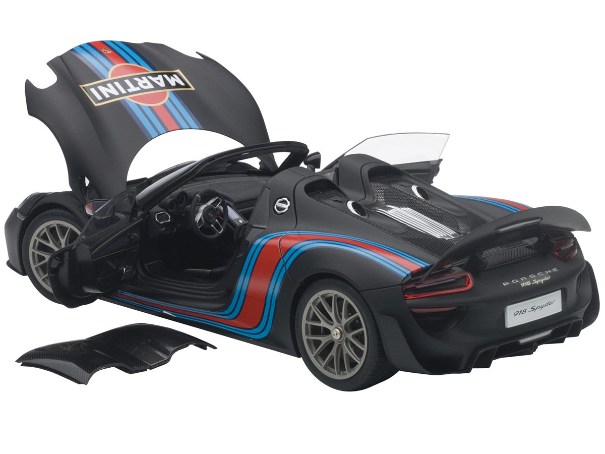 Porsche 918 Spyder Weissach Package Black/ Martini Livery #15 1/18 Model Car by Autoart by Autoart