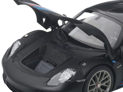 Porsche 918 Spyder Weissach Package Black/ Martini Livery #15 1/18 Model Car by Autoart by Autoart