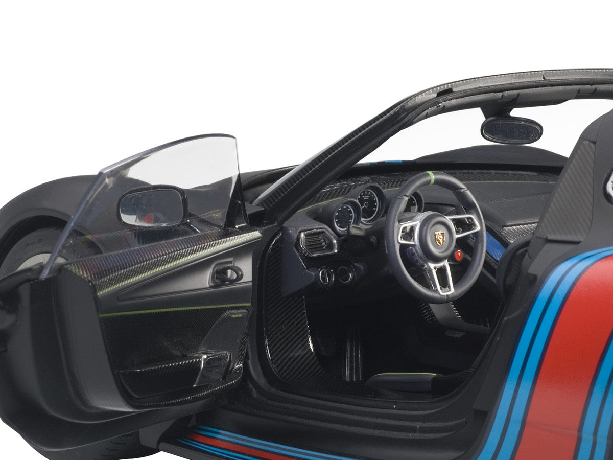 Porsche 918 Spyder Weissach Package Black/ Martini Livery #15 1/18 Model Car by Autoart by Autoart