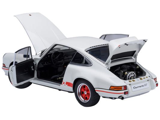 Porsche 911 Carrera 2.7 RS Grand Prix White with Red Stripes and Wheels 1/18 Model Car by Autoart by Autoart