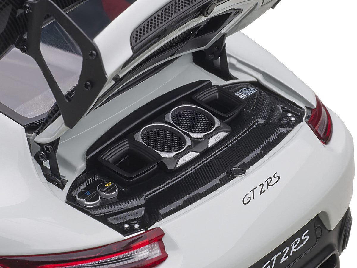 Porsche 911 (991.2) GT2 RS Weissach Package White with Carbon Stripes 1/18 Model Car by Autoart by Autoart