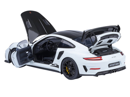 Porsche 911 (991.2) GT3 RS Weissach Package White with Carbon Hood and Top 1/18 Model Car by Autoart by Autoart