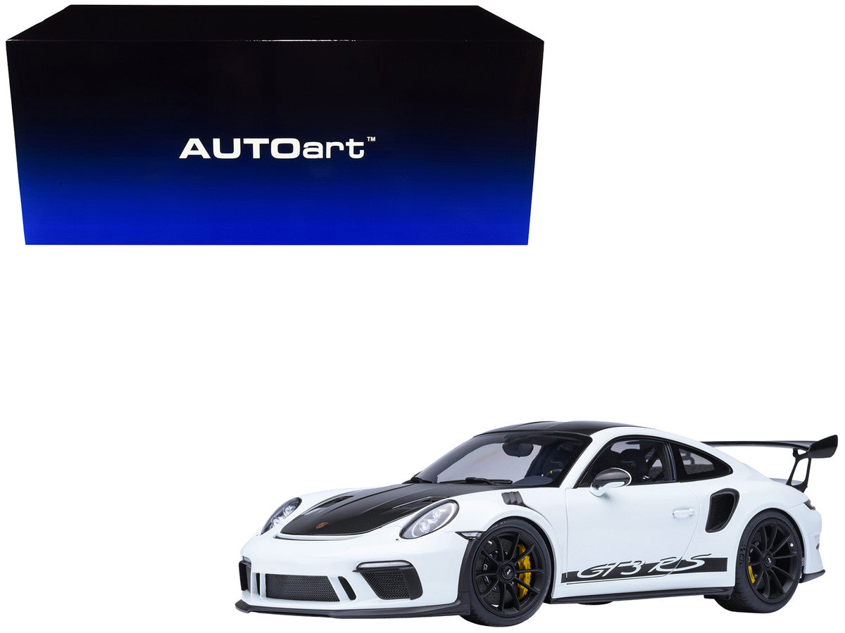 Porsche 911 (991.2) GT3 RS Weissach Package White with Carbon Hood and Top 1/18 Model Car by Autoart by Autoart