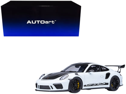 Porsche 911 (991.2) GT3 RS Weissach Package White with Carbon Hood and Top 1/18 Model Car by Autoart by Autoart