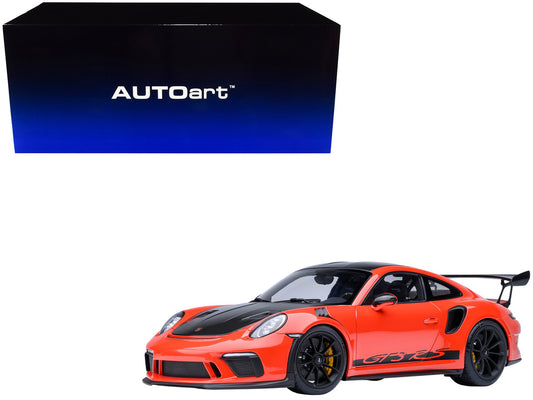 Porsche 911 (991.2) GT3 RS Weissach Lava Orange with Carbon Hood and Top 1/18 Model Car by Autoart by Autoart
