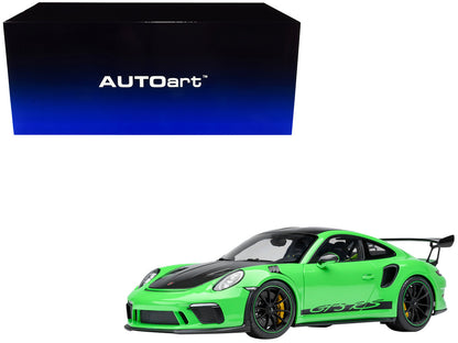Porsche 911 (991.2) GT3 RS Weissach Lizard Green with Carbon Hood and Top 1/18 Model Car by Autoart by Autoart