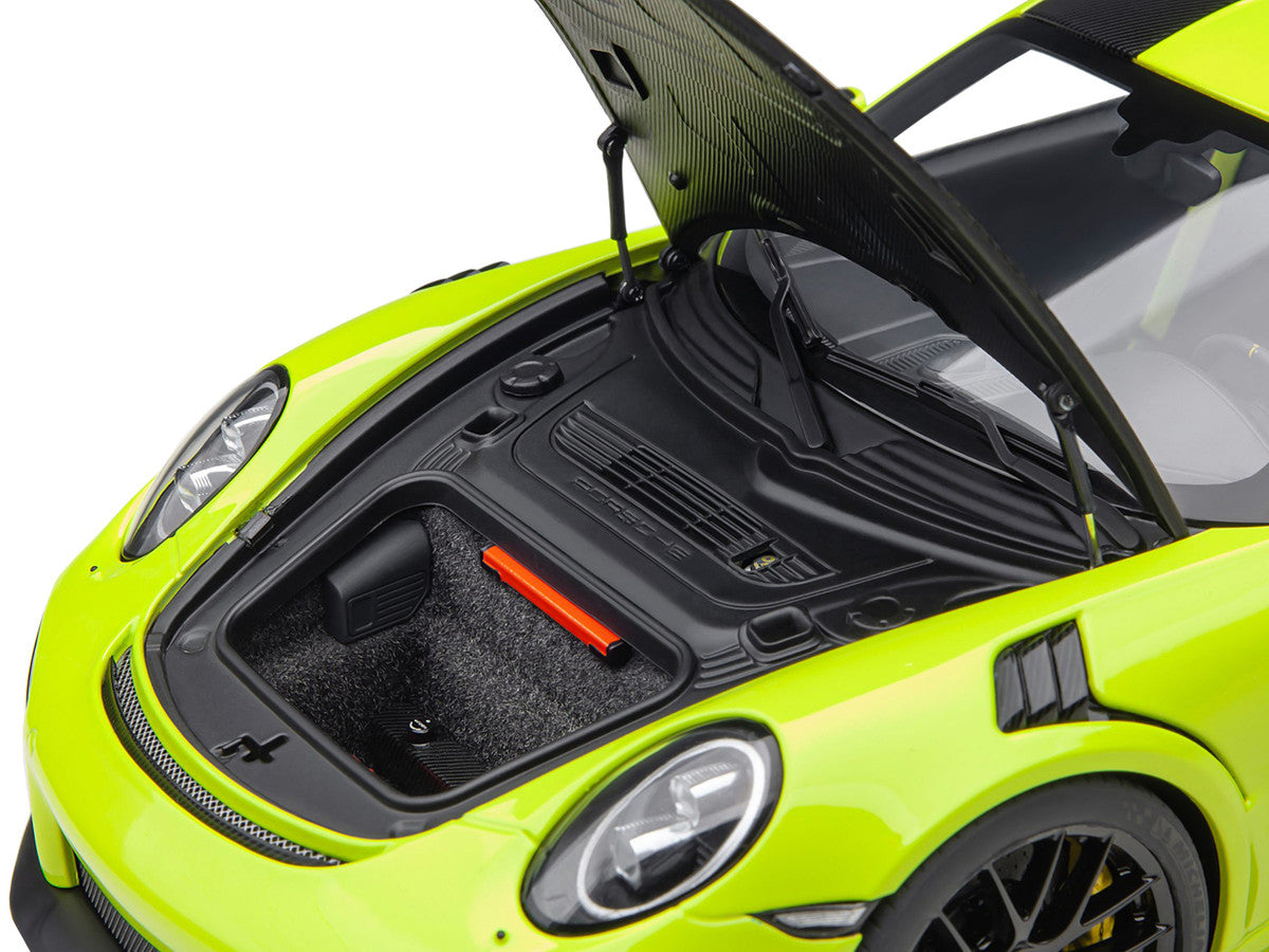 Porsche 911 (991.2) GT2 RS Weissach Package Acid Green with Carbon Stripes 1/18 Model Car by Autoart by Autoart