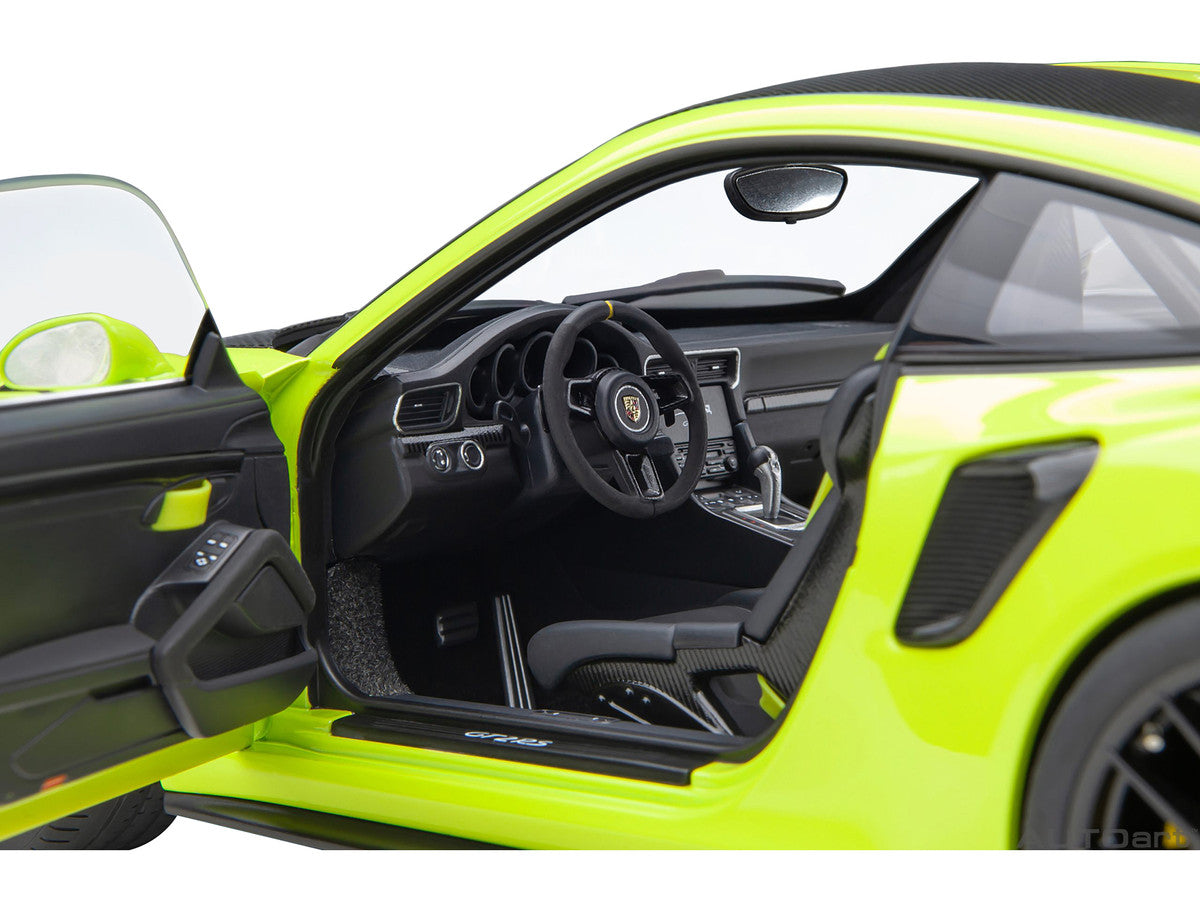Porsche 911 (991.2) GT2 RS Weissach Package Acid Green with Carbon Stripes 1/18 Model Car by Autoart by Autoart
