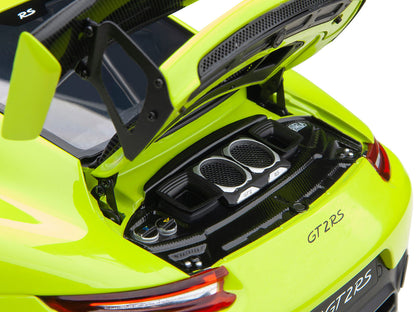 Porsche 911 (991.2) GT2 RS Weissach Package Acid Green with Carbon Stripes 1/18 Model Car by Autoart by Autoart