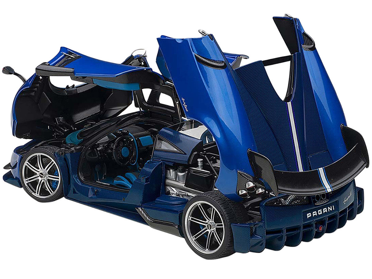 Pagani Huayra BC Blu Francia / Candy Blue Metallic with Carbon Accents 1/18 Model Car by Autoart by Autoart