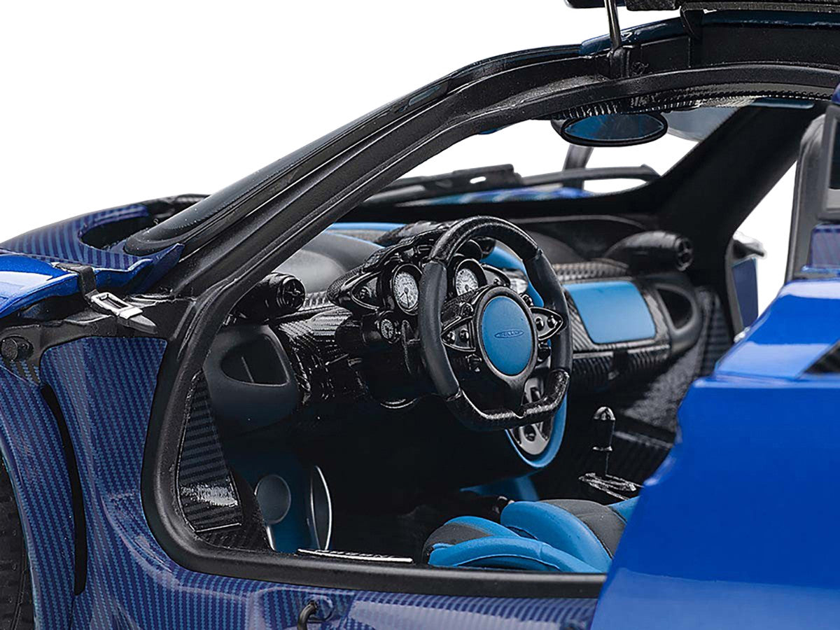 Pagani Huayra BC Blu Francia / Candy Blue Metallic with Carbon Accents 1/18 Model Car by Autoart by Autoart