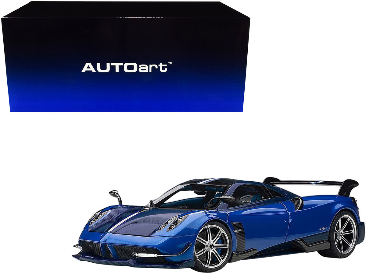 Pagani Huayra BC Blu Francia / Candy Blue Metallic with Carbon Accents 1/18 Model Car by Autoart by Autoart